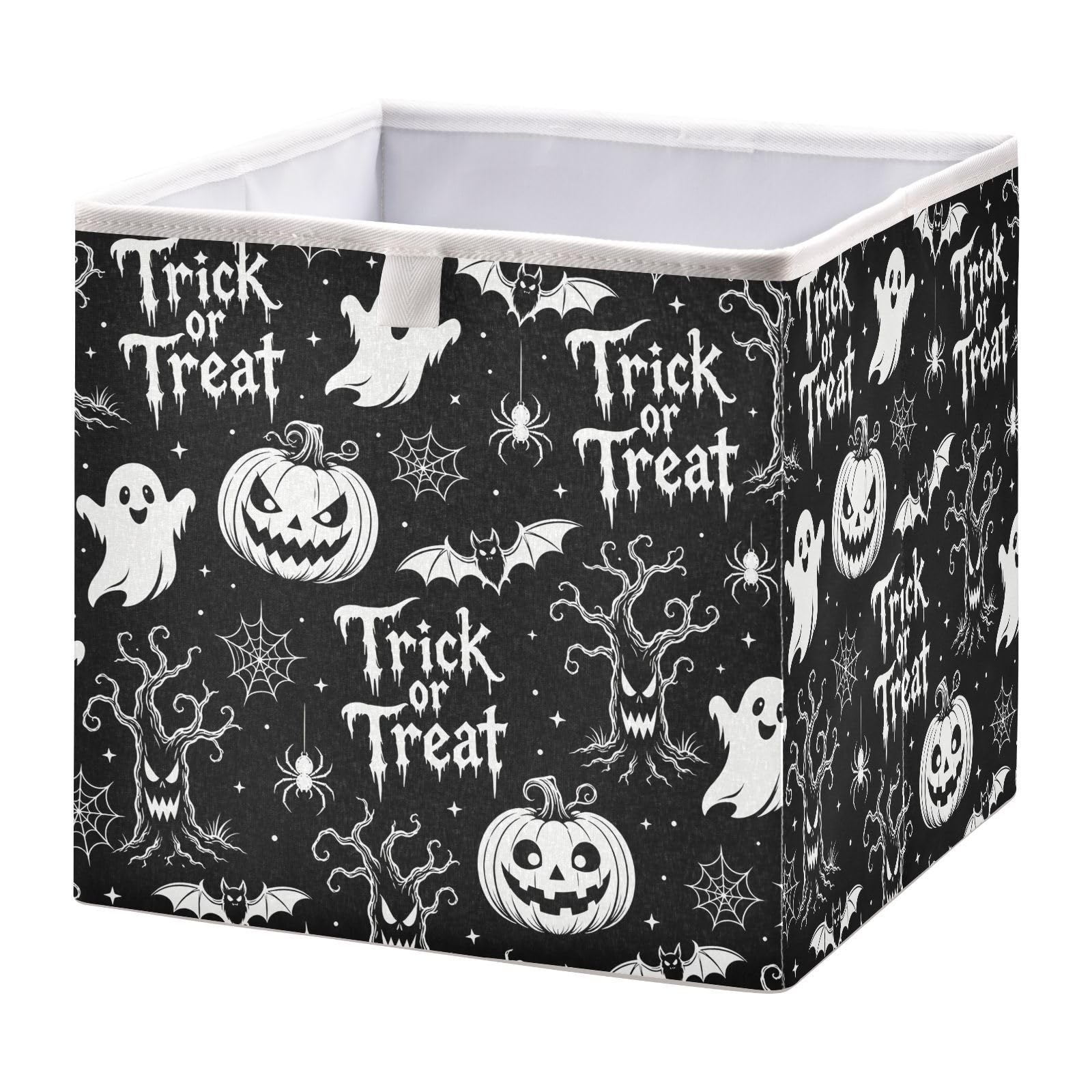 Ewusp Halloween Cube Storage Boxes 28x28 cm Foldable Closet Organiser Bin Holiday Basket Baby Basket for Nursery Bedroom Office