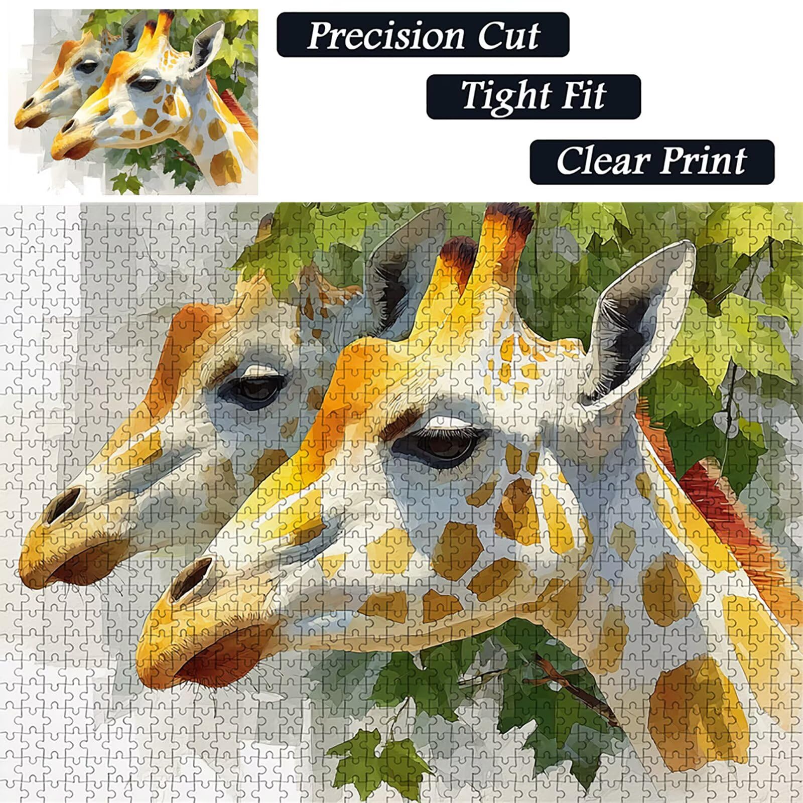 Liście puzzli 3000 sztuk dorosłych, drewniane puzzle żyrafa z pudełkiem 122 x 81 cm, pomysł na prezent dla mężczyzn i kobiet, zabawa dla dorosłych, do gier rodzinnych, gier wyzwań, wykwintne pudełko