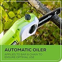 Vista 3 de Greenworks Sierra de poste de 40V de 8" + Cortasetos de poste, batería de 2.0Ah (Gen 1)