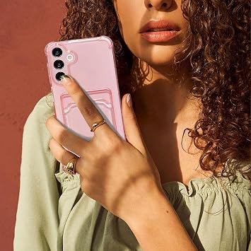 Ehr. Samsung Galaxy A17 Uyumlu Kamera Korumalı Kartlıklı Köşeleri Airbag Tasarımlı Darbe Önleyici Şeffaf Silikon Kılıf