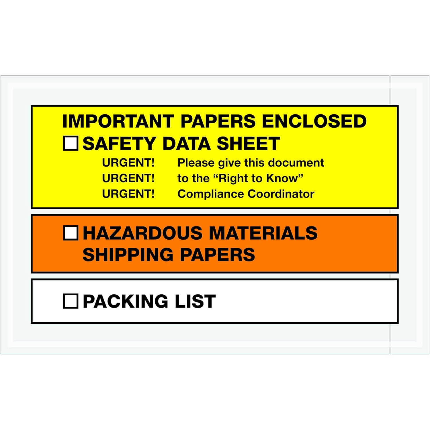 Partners Brand PPL497 SDS Envelopes, "Important Papers Enclosed", 6 1/2" x 10", Yellow/Orange (Pack of 1000)