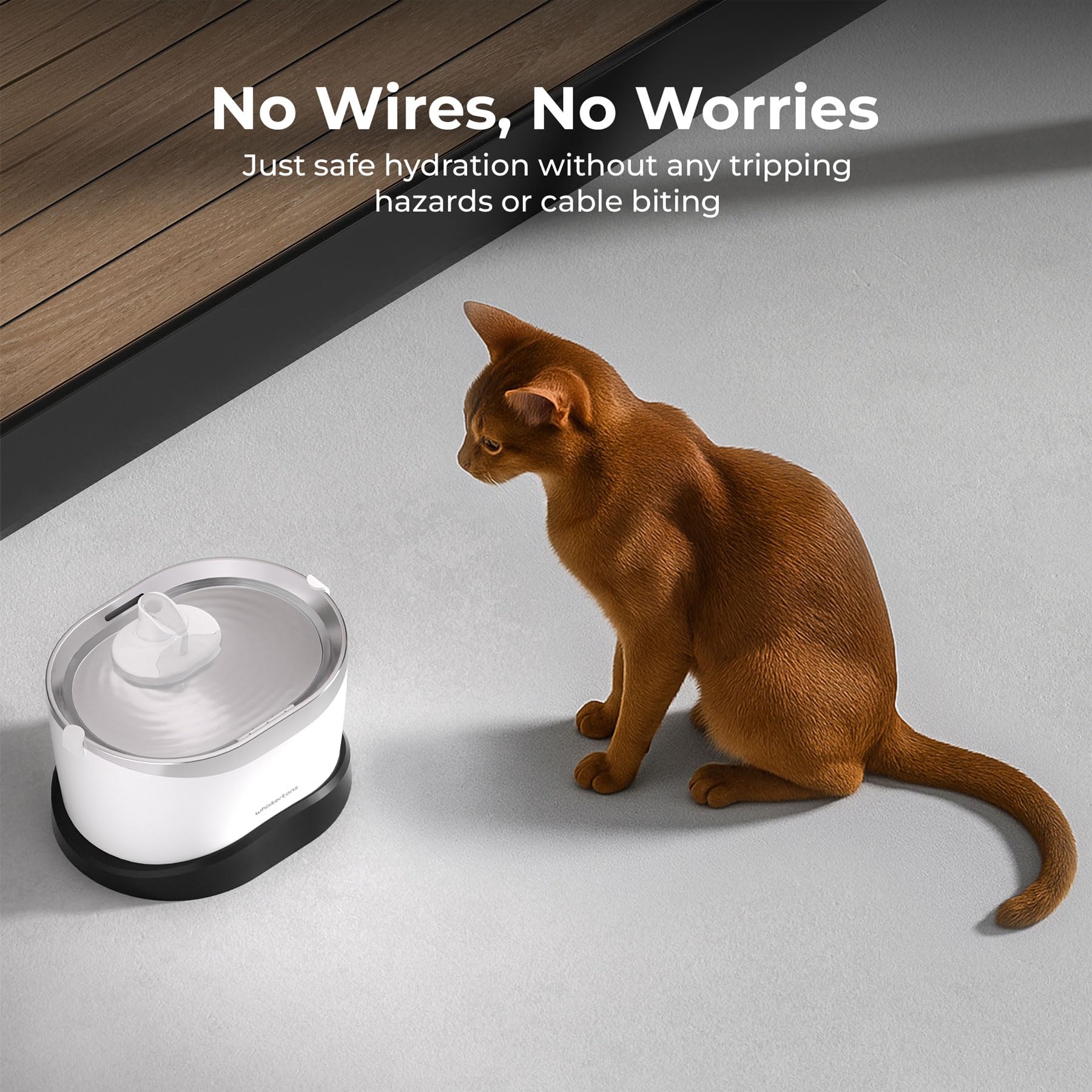 Whiskertons EverMount - Fontana d'acqua per animali domestici a batteria