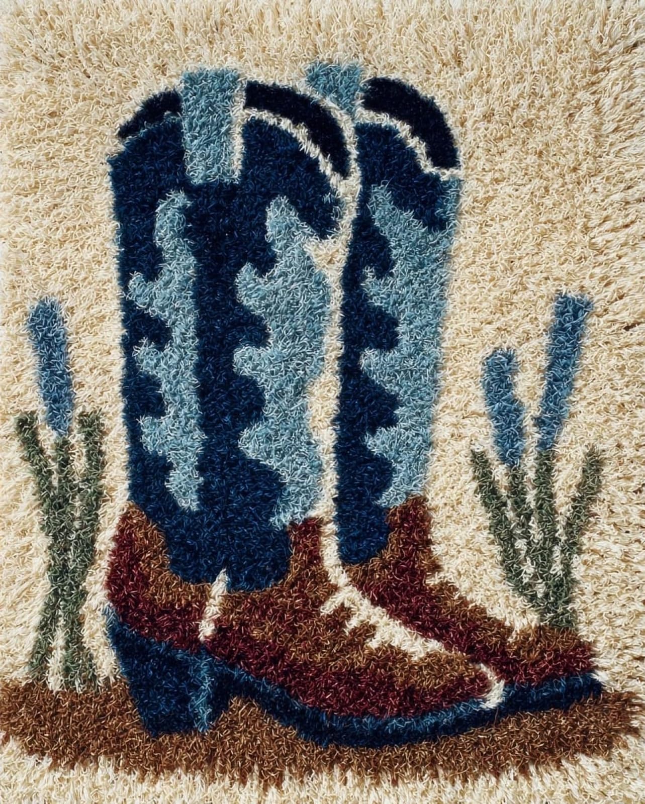 Wallphantom Boots Diy Latch Hook Rug Kit,