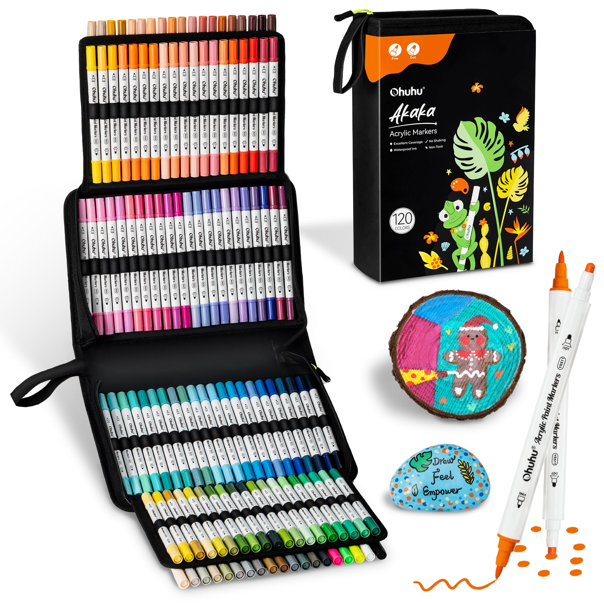 Ohuhu Acrylic Markers Set - 120 Colors -15 Ohuhu Acrylic Markers Set - 120 Colors -15