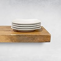 Vista 4 de URBANDI, Estantes flotantes rústicos, juego de 2, soporte oculto, madera maciza, resistente, estantes montados en la pared