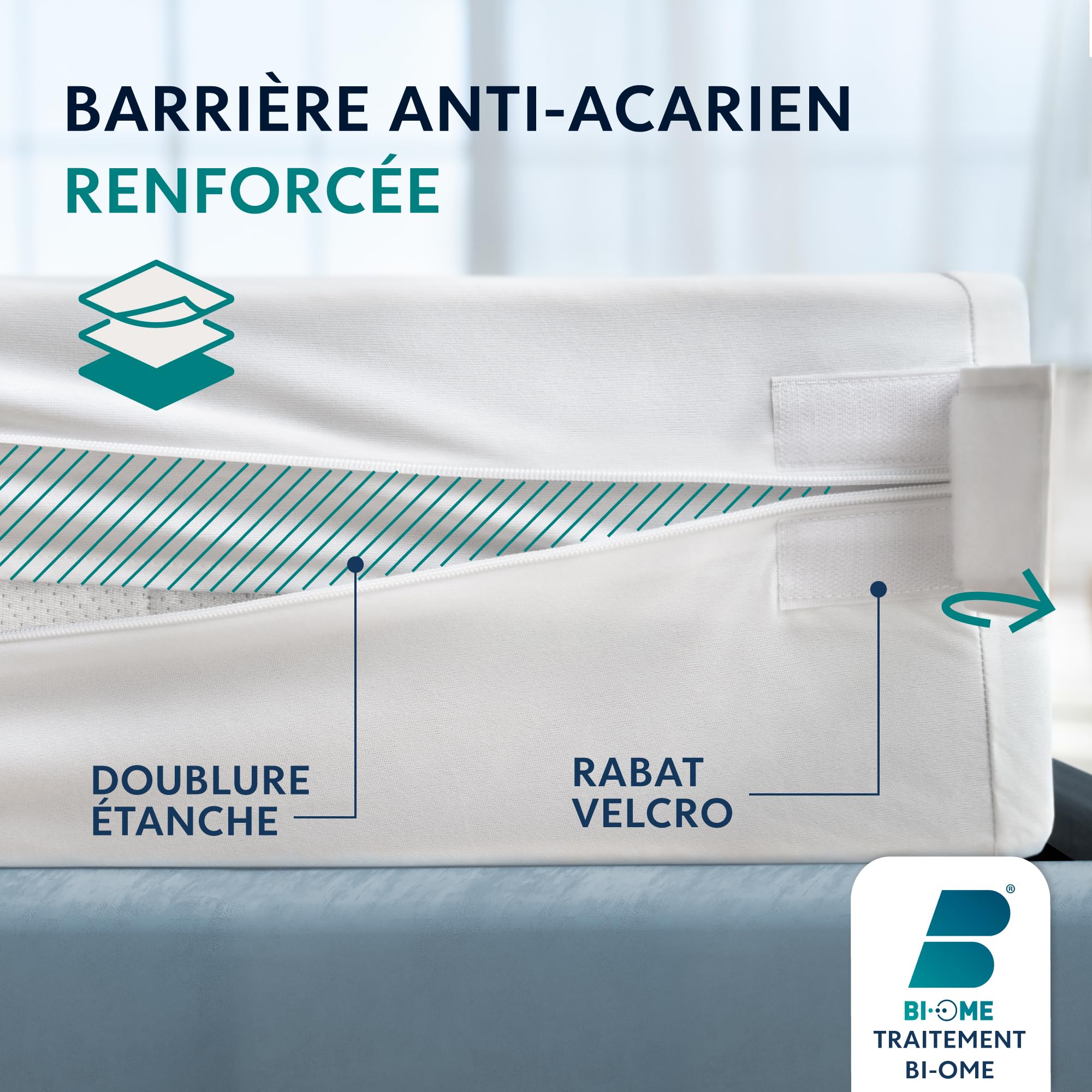 Dreamzie Housse de Matelas 140x190 x25 cm Intégrale Anti-Acarien et Punaises de Lit - Protege Matelas 140x190 cm avec Fermeture Eclair pour Allergiques - Imperméable, Bi-Ome et Oeko-Tex
