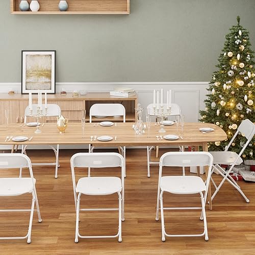 Vista 2 de Folding Chairs, Pack of 10, Garden Chairs, Portable Dining Chairs, Metal Steel Structure, Load 158 kg, Parties, Weddings, Picnic, Garten, Indoor