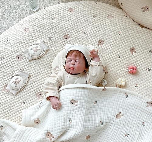 Miniatura 7 de Tapete de juego para bebé, niño y niña, redondo, desmontable, lavable, tapete para habitación de bebé, alfombra de piso para actividades, tapete