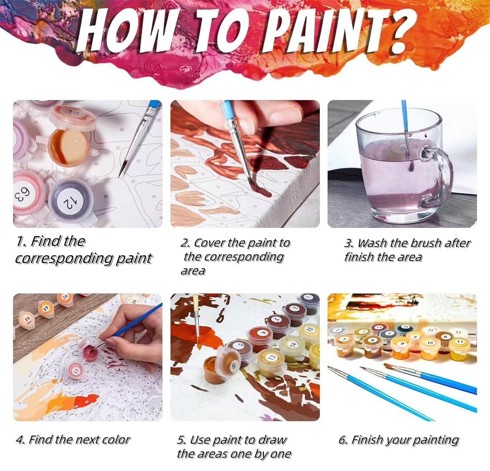 Dipingere con i Numeri Alimenti a base di frutta per Adulti,con Telaio Paint by Numbers Kit fai da te pittura a olio su tela,kit per Acrilico dipingere con i numeri per Casa Parete Decora 60x75 cm