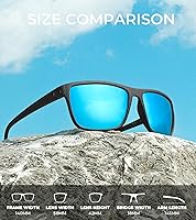 Vista 3 de KALIYADI Polarized Sunglasses for Men, Lightweight Sun Glasses with UV Protection for Driving Fishing Golf (3 Pack) Black/Ice Blue/Brown