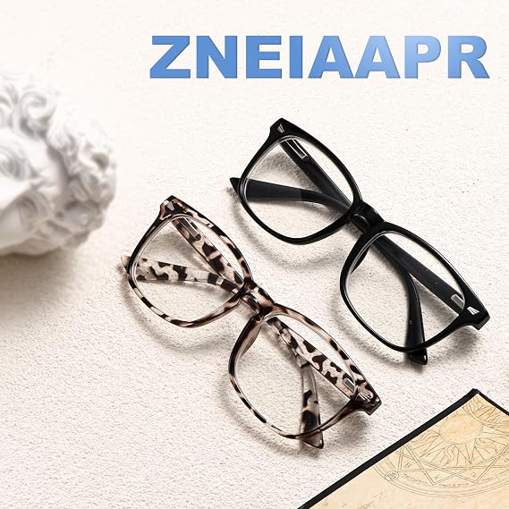 Myopia Glasses for Men and Women, Blue Light Spacer Lens with Spring Hinged (Not Reading Glasses)