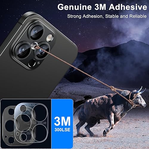 Miniatura 5 de Esanik Paquete de 2 protectores de lente de cámara para iPhone 15 ProiPhone 15 Pro Max, carcasa de aleación de aluminio mate de metal mate, cubierta