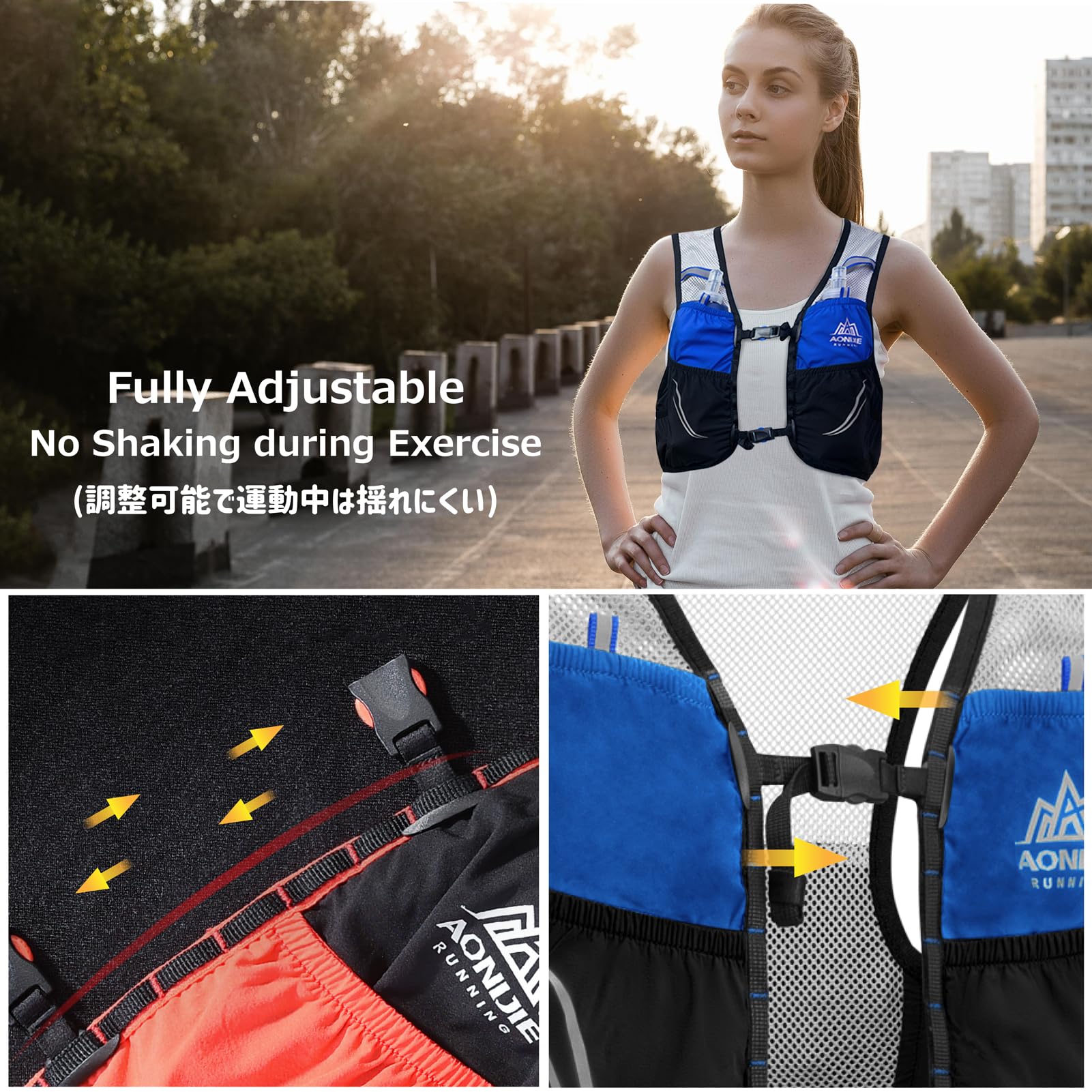 Azarxis Zaino da Corsa 2.5L Sportivo Ultra Leggero Zaino Trail Running - Strisce Riflettenti e Opzione Borraccia 500ml per Corsa Ciclismo Maratona–Uomo/Donna