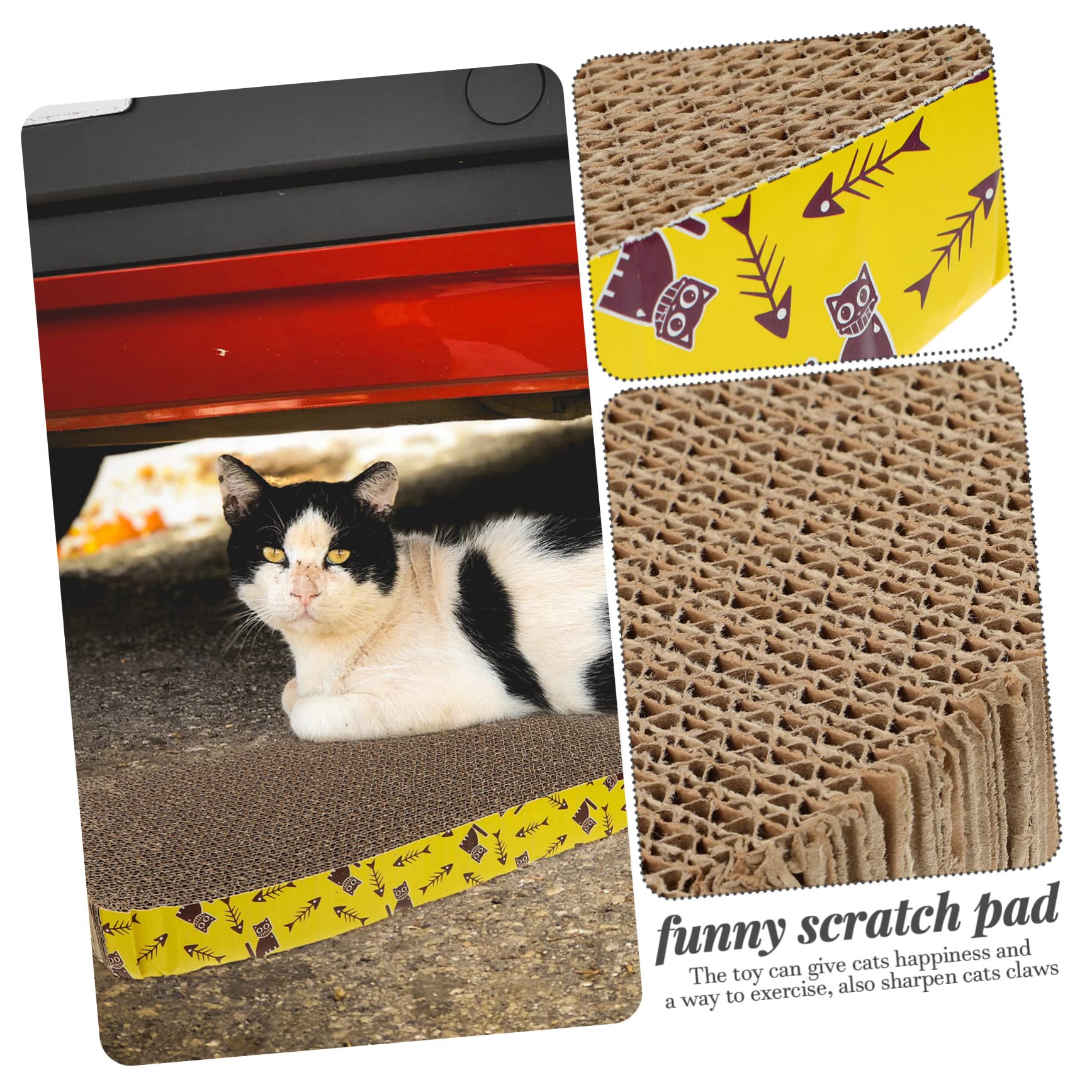 TOYANDONA Tiragraffi in Cartone Ondulato per Gatti e Kitten, Tavola Scratching Board per Allenamento e Gioco, 2pezzi Stabilità Elevata