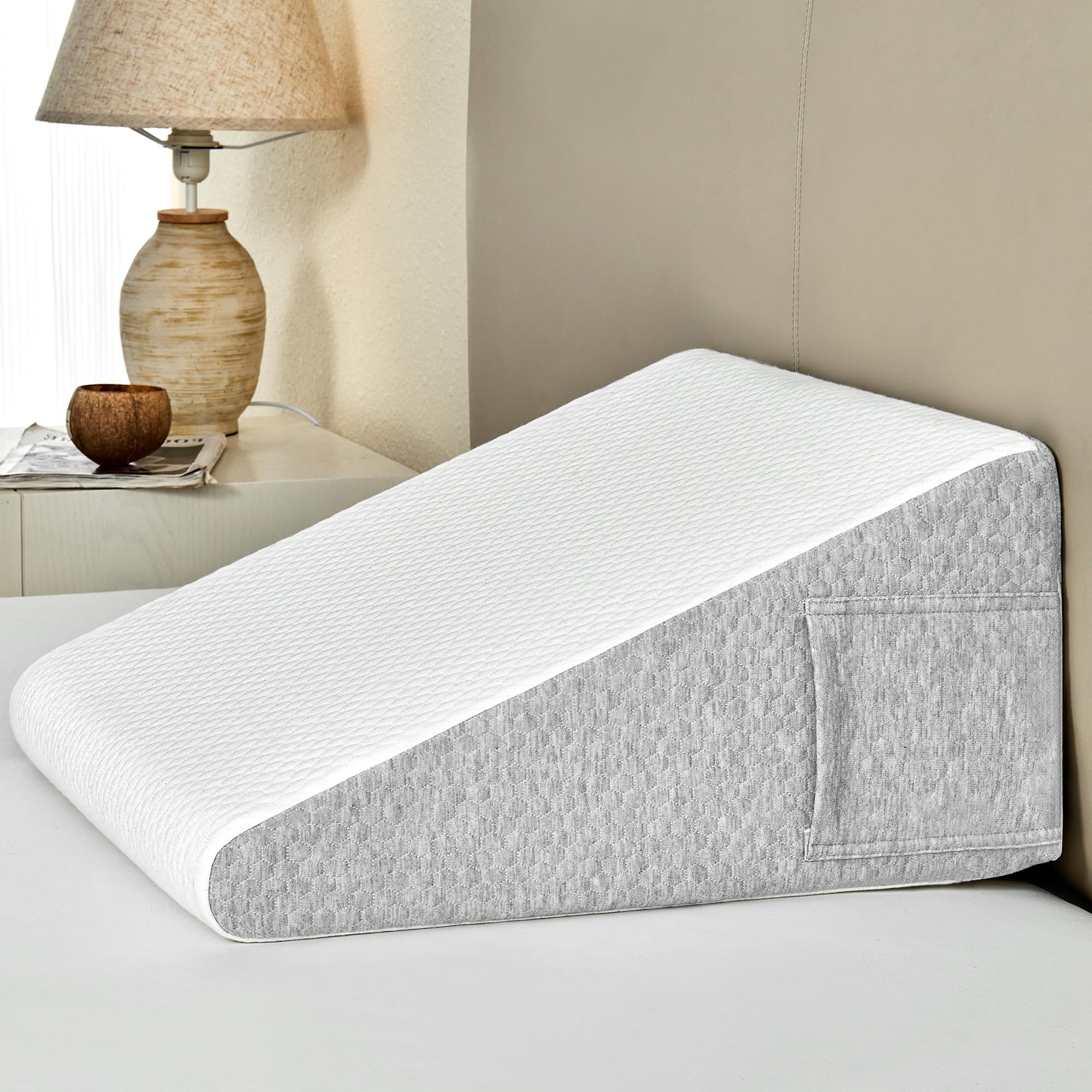 Orthopaedic Bed Wedge Pillow for Sleep Apnea with Adjustable Pillow, Wedge Pillows for Leg Elevation with Washable Cover
