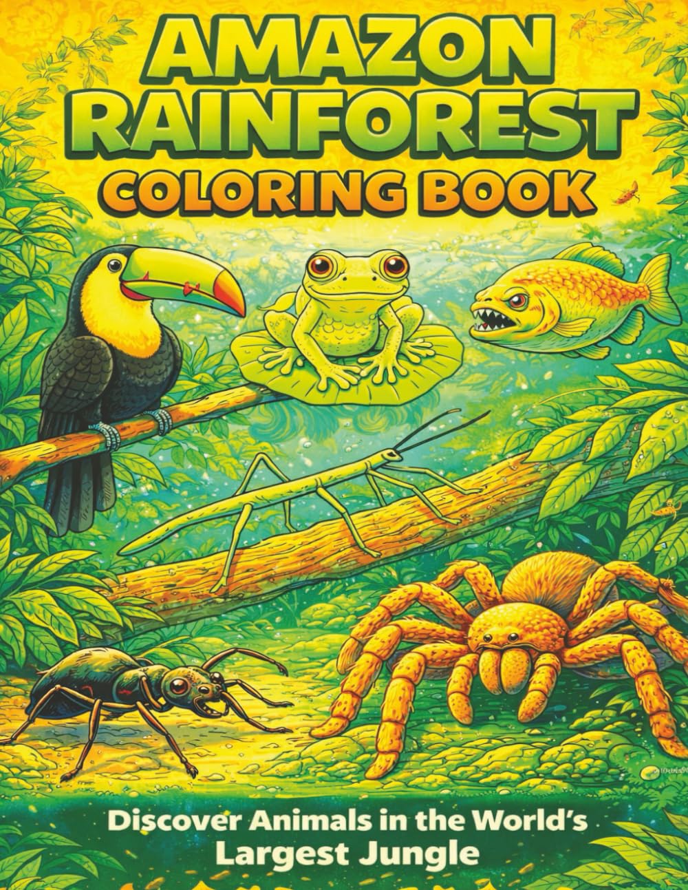 Amazon Rainforest Coloring Book: Discover Animals in the World’s Largest Jungle