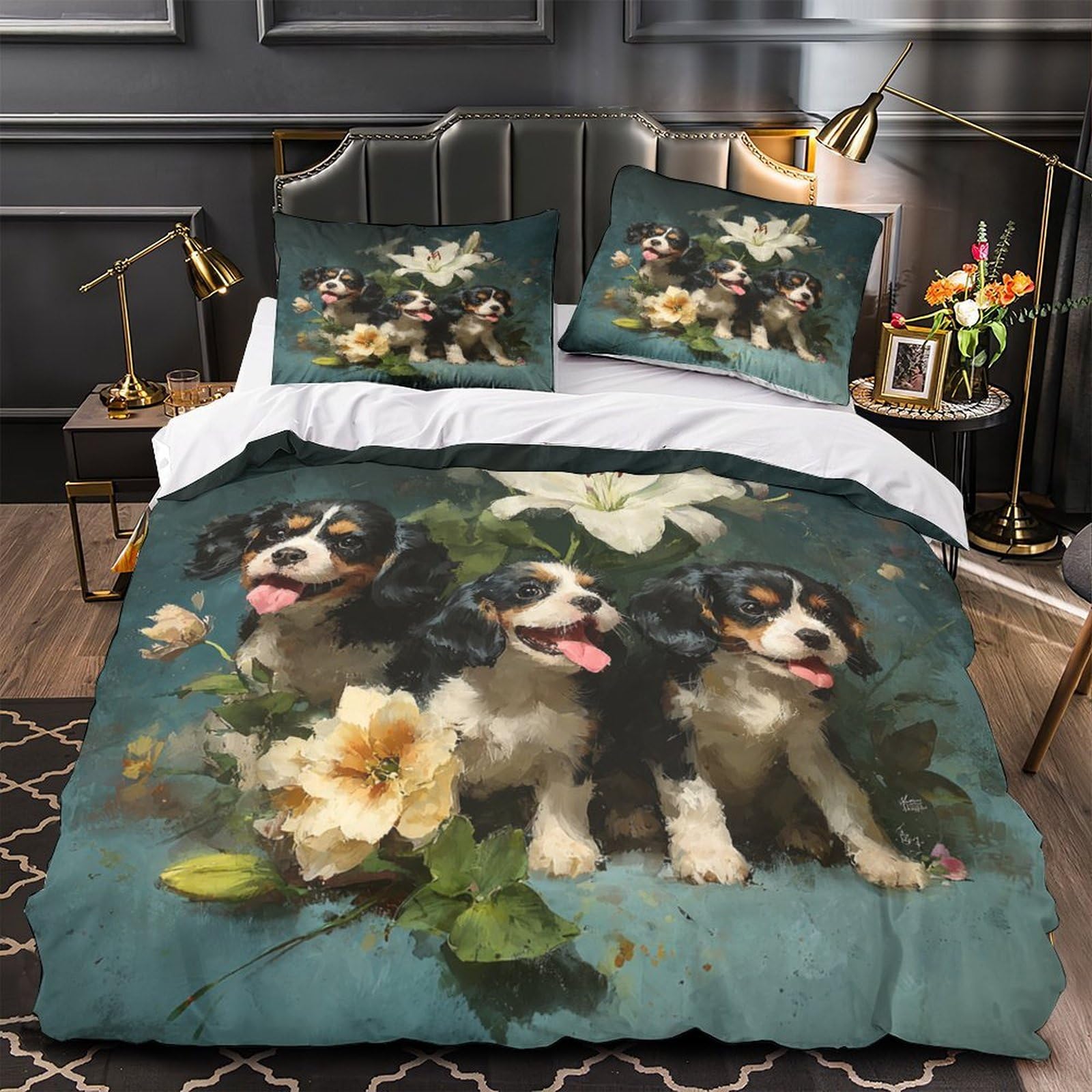 Parure de lit chat dormant 3D hypoallergique contre les allergies nocturnes