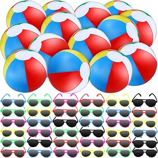 Tanlade Rainbow Beach Balls With Sunglasses