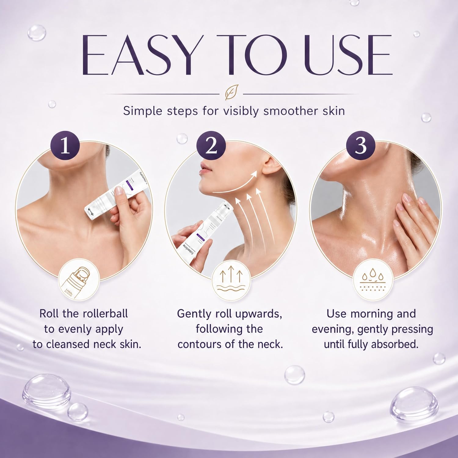 Magic Collagen Fullerene Neck Cream with Roller Massager, 1PCS | Tighten & lift firming cream for crepey skin. Perfect for jawline sculpting, V-line shaping & all skin types.