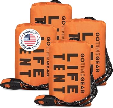 Survival Life Tent 2 Person Mylar Emergency Shelter Tube Tent + Paracord All-Weather Protection for Camping, Hiking, Survival Kits Includes Emergency Whistle