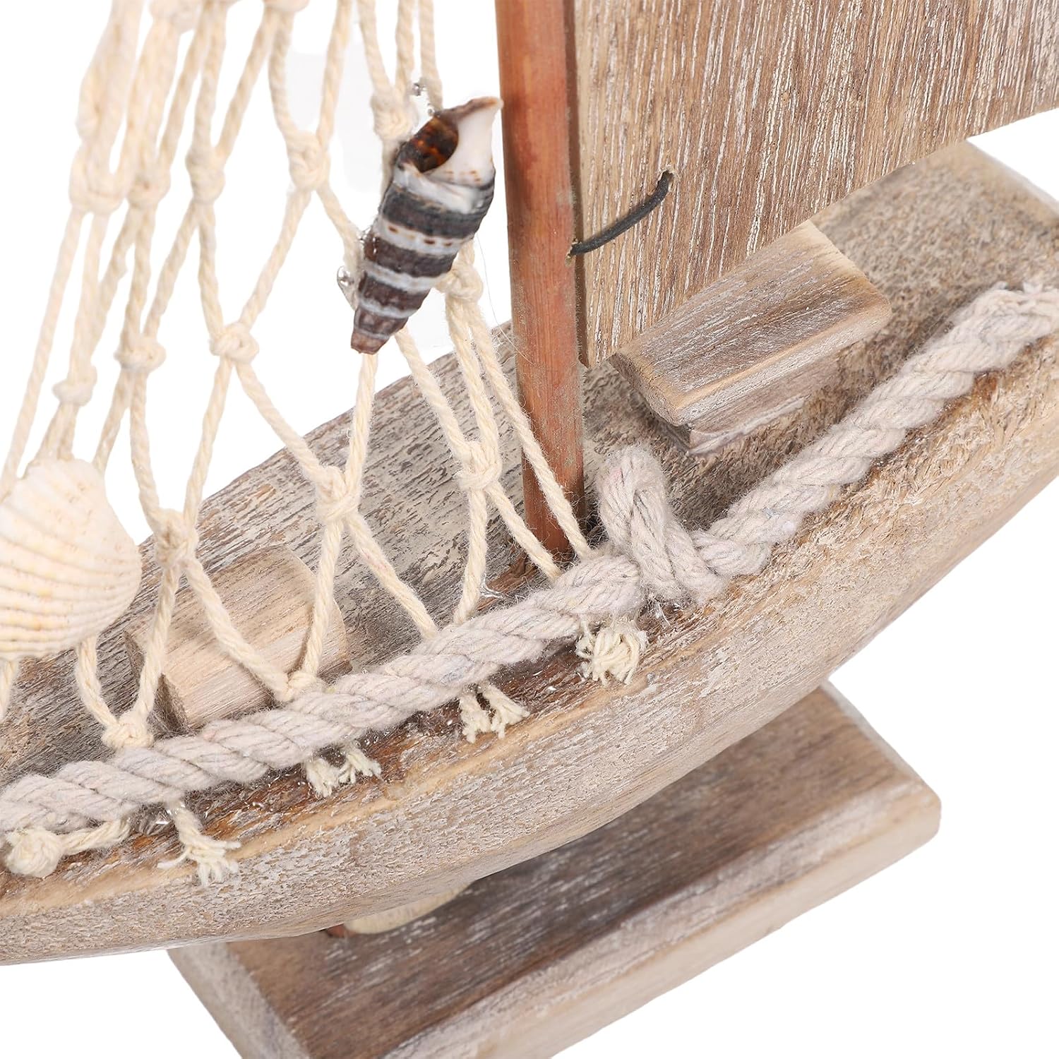 GLEAVI Wooden Sailboat Model: Nautical Ship Statue Mediterranean Style Tabletop Sail Boat Decorations for Living Room Centerpiece and Beach Decorations