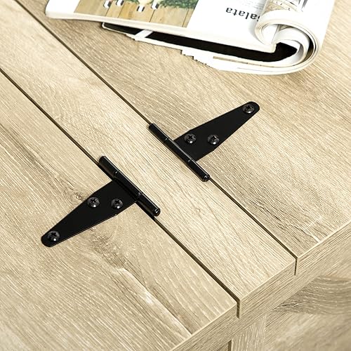 Miniatura 8 de HOMCOM Mesa de centro de granja con almacenamiento oculto en el interior mesa de centro cuadrada grande para muebles de sala de estar mesa central