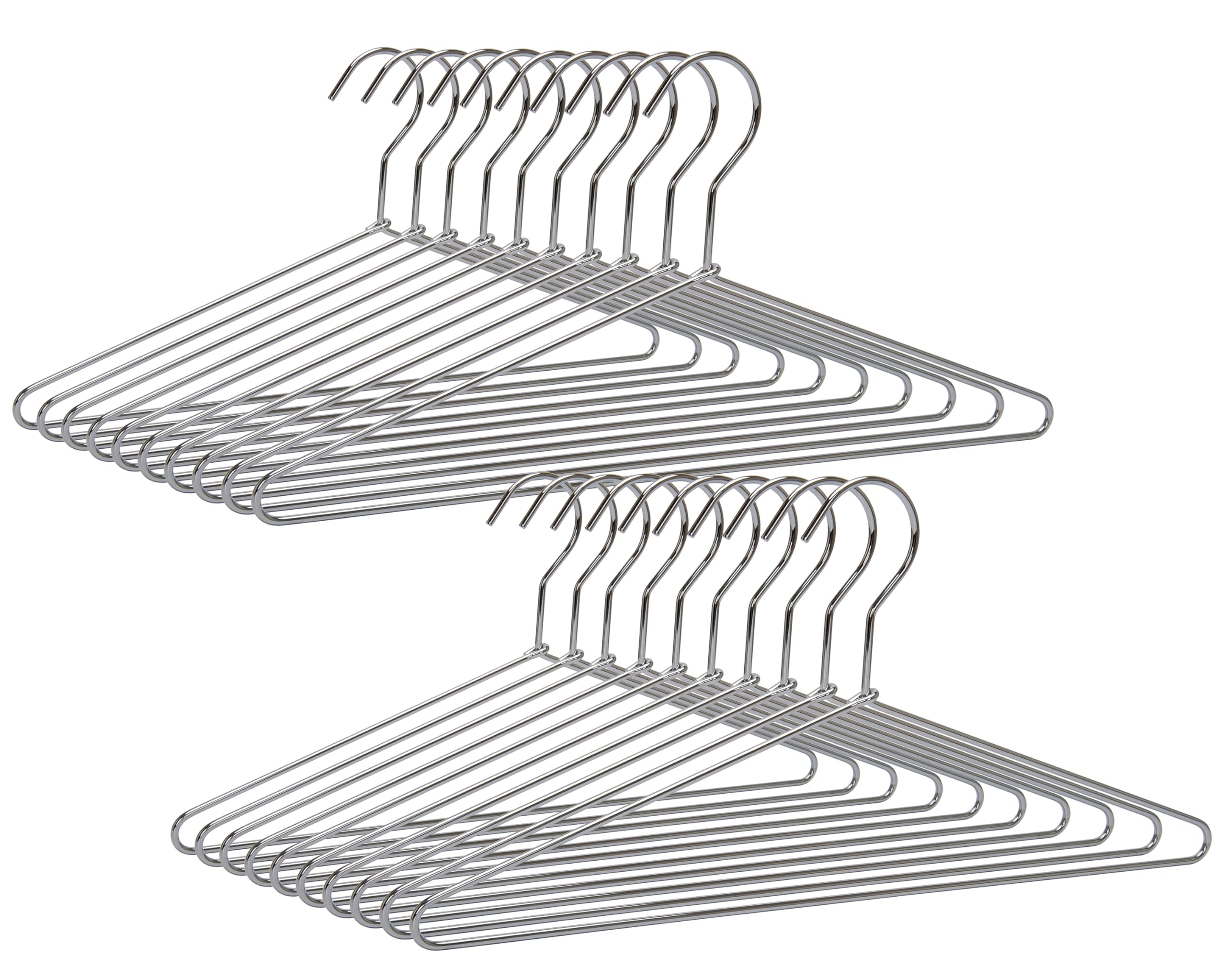 Solid Heavy Duty Metal Shirt Coat Hangers, Stainless Steel Clothes Hanger with Polished Chrome, Space Saving Clothing Hanger 17 Inch Silver Metal Wire Hanger 20 Pack HL06C (B0C5QH5TC5) Amazon Price History, Amazon Price Tracker