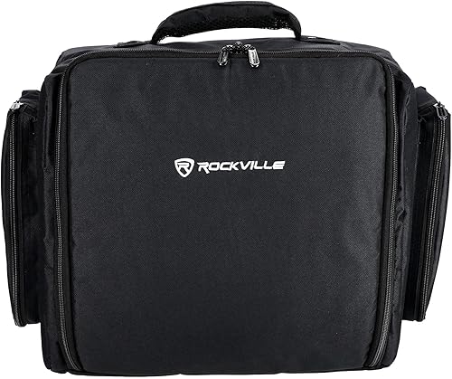 Miniatura 3 de Rockville Mochila acolchada RLBP6 para 6 luces PAR, protección de espuma de 0.394 in, separadores extraíbles, correas ocultables, para DJs e