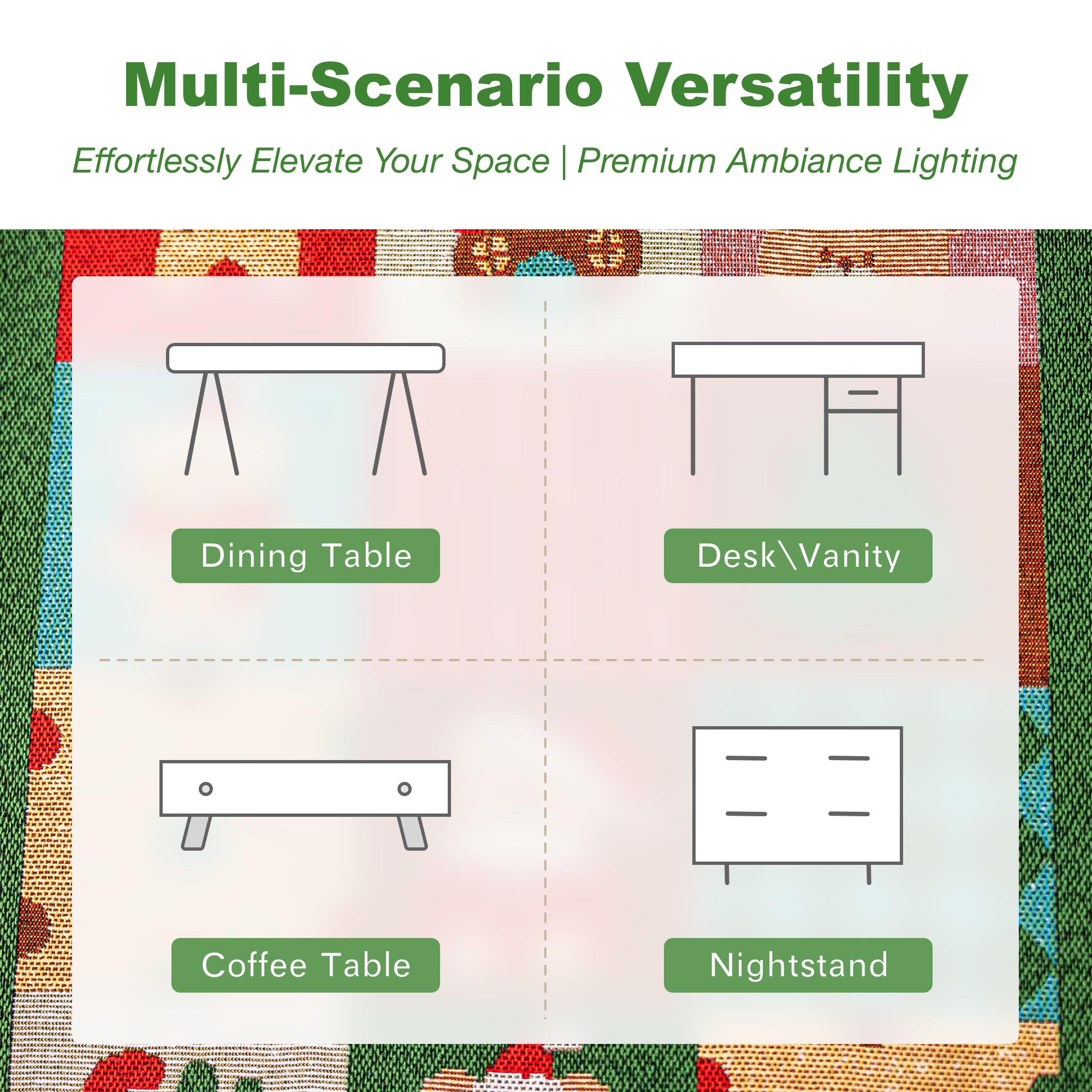 Runner da tavola natalizio con nappe con pompon, misto cotone e lino, decorazione da tavolo per tavolo da pranzo, comò, camino e feste natalizie (verde orso, 34,8 x 240 cm)