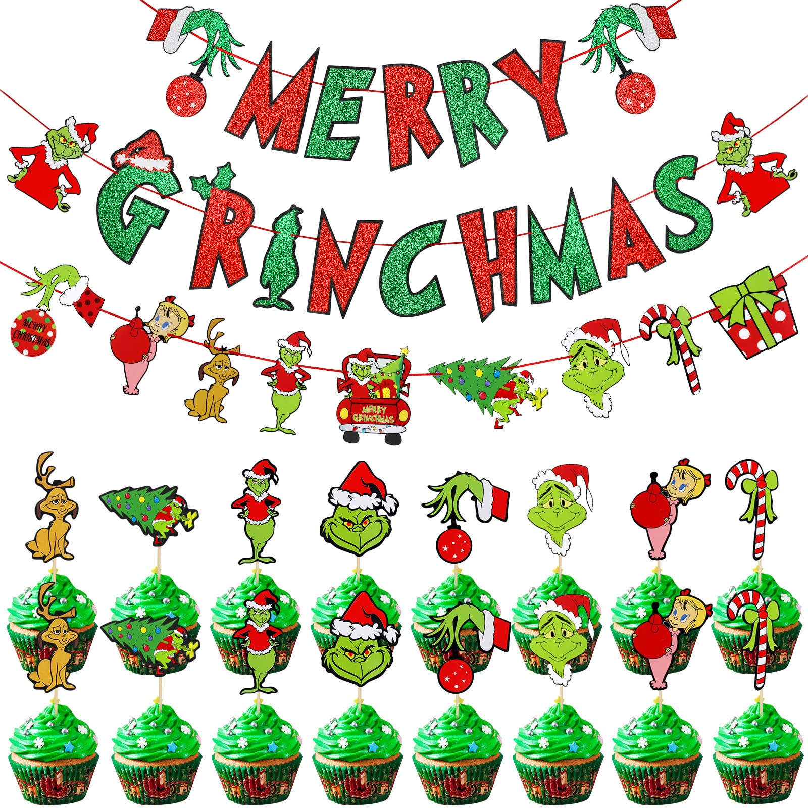 Buy Merry Grinchmas Banner Red Green Grinch Christmas Banner Merry
