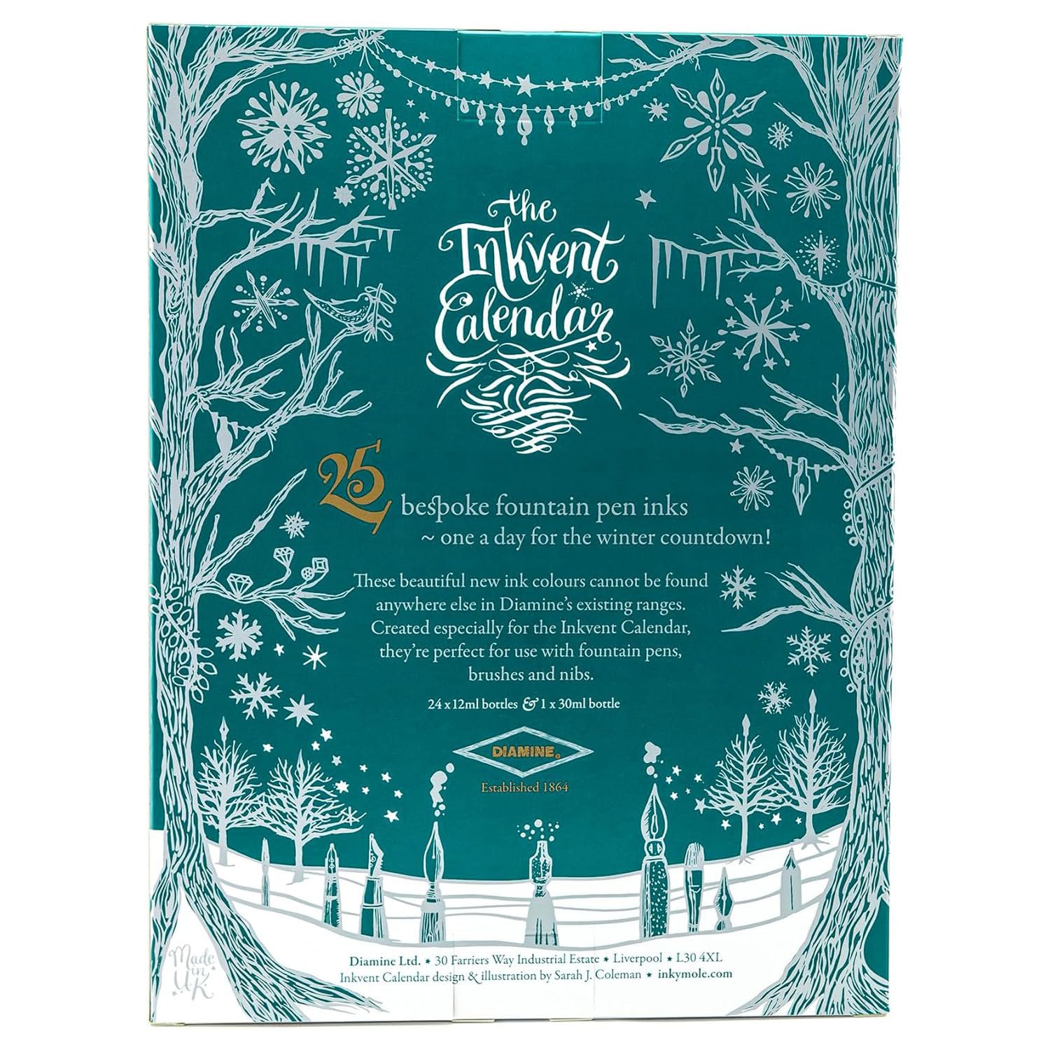 Amazon.com: Diamine Inkvent Calendar 2025 - Limited Edition - Teal