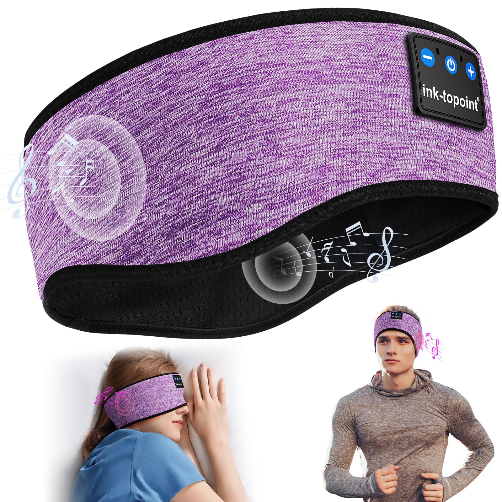 Schlafkopfhörer Bluetooth,Schlaf Kopfhörer Stirnband Bluetooth 5.4 Kopfhörer Geschenk für Männer/Frauen mit Ultradünnen HD Stereo Lautsprecher für Sport,Schlafen,Reisen,Meditation,Entspannen