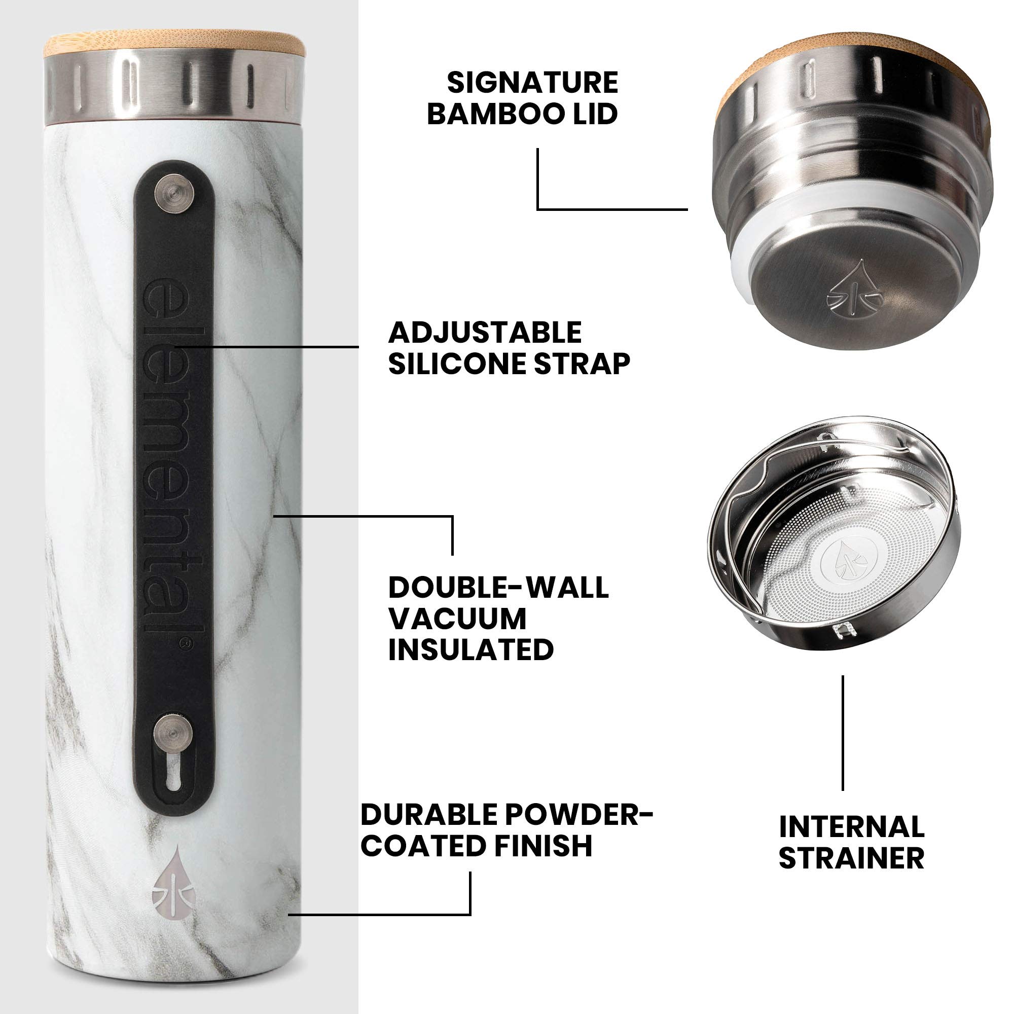 Snapklik.com : Elemental Iconic Stainless Steel Water Bottle Infuser ...