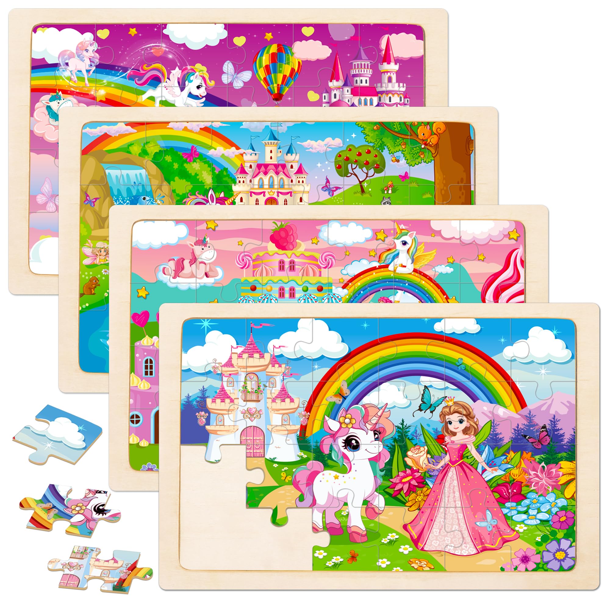 Amazon | 4~6歳の子供向けパズル 24ピース 木製ジグソーパズル 木製 