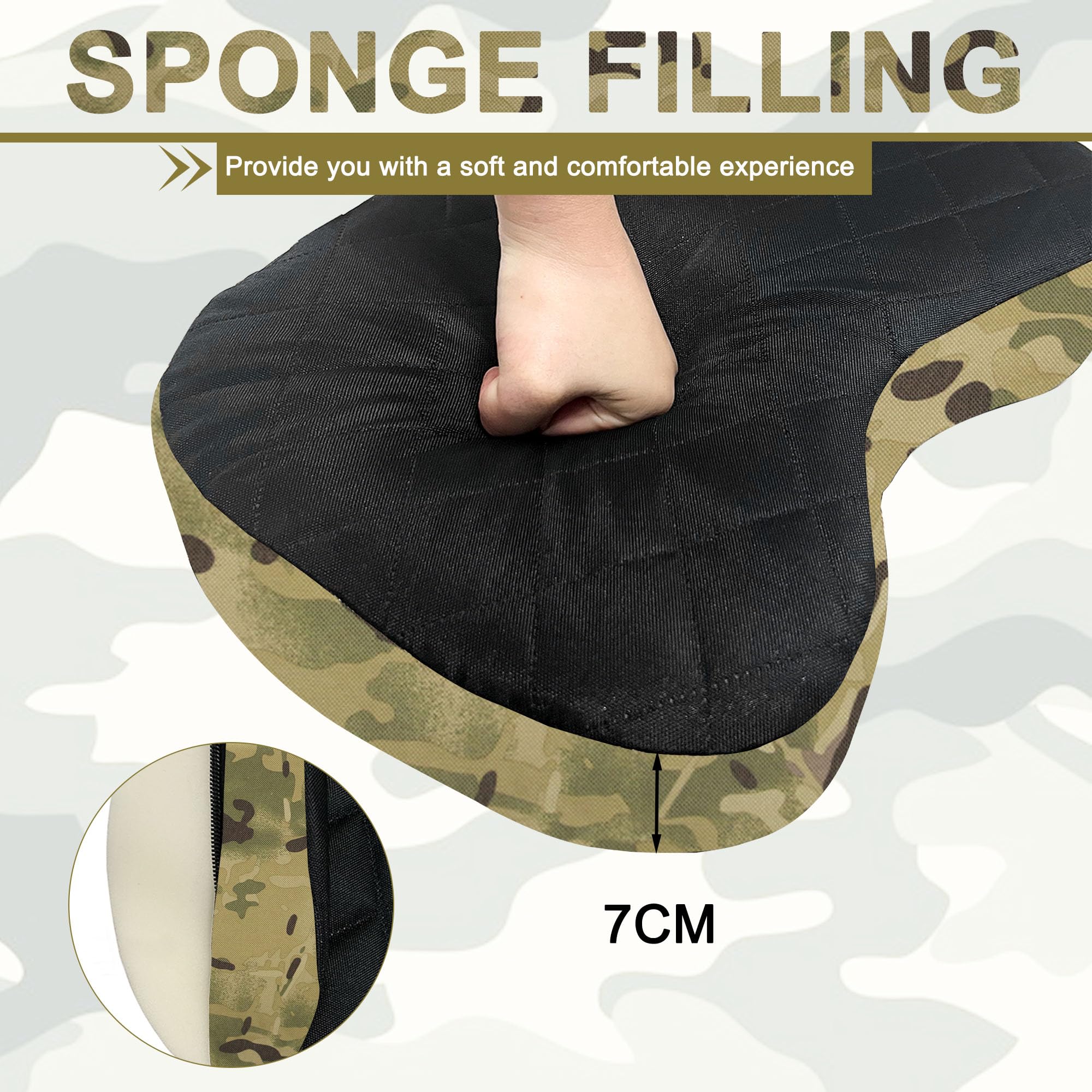 Tragbares Jagd-Sitzkissen, konkaves Design, dickes Stadion-Sitzkissen, schmutzabweisend, leicht, Outdoor-Kissen, für Camping, Jagd, Angeln usw.