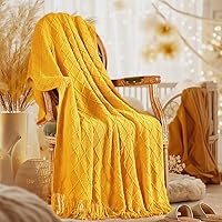 Vista 139 de inhand Knitted Throw Blankets for Couch and Bed, Soft Cozy Knit Blanket with Tassel, Black Lightweight Decorative Blankets and Throws, Farmhouse