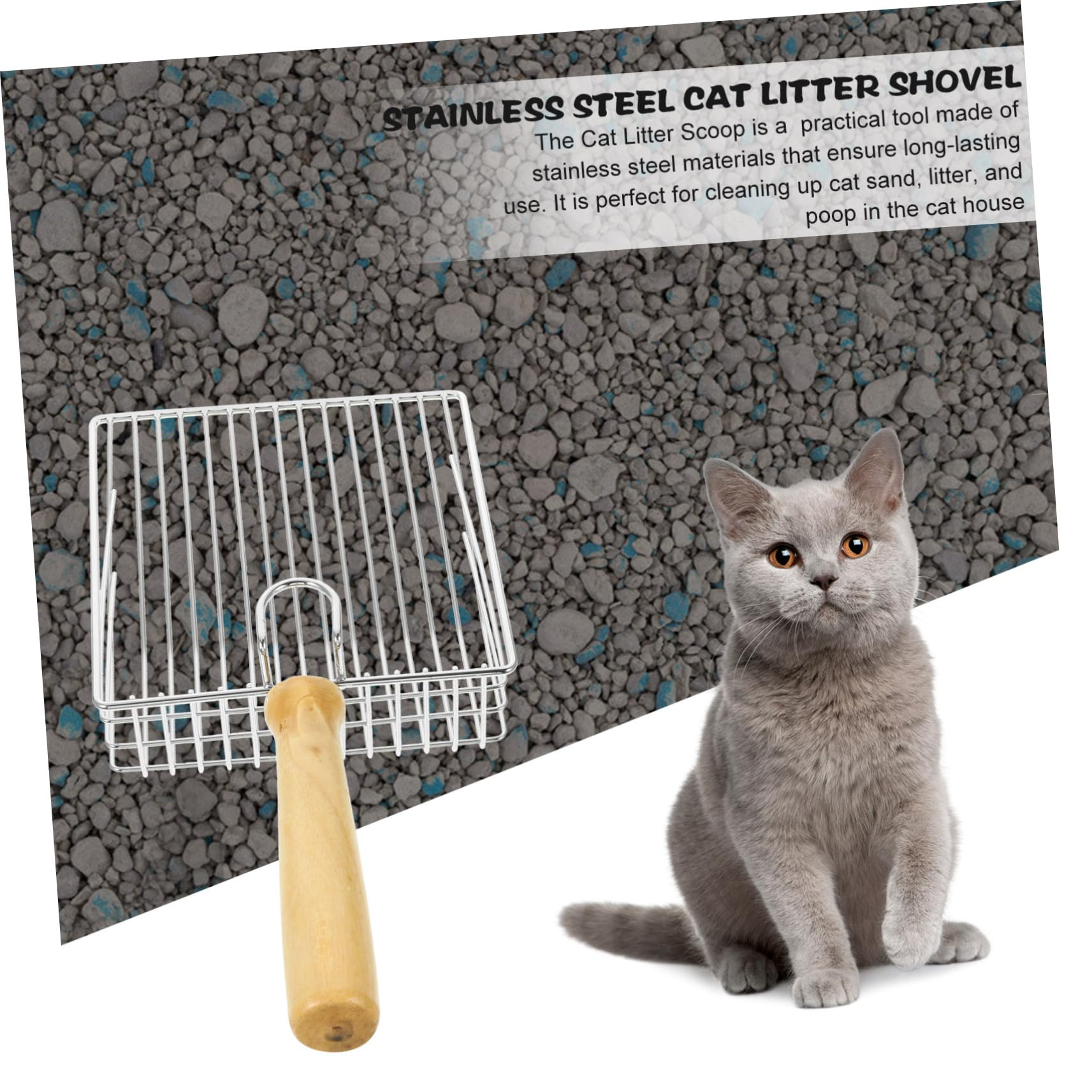 Pala para Arena de Gato, Pala ergonómica for Arena de Gatos y Reptiles, Reutilizable for Mascotas