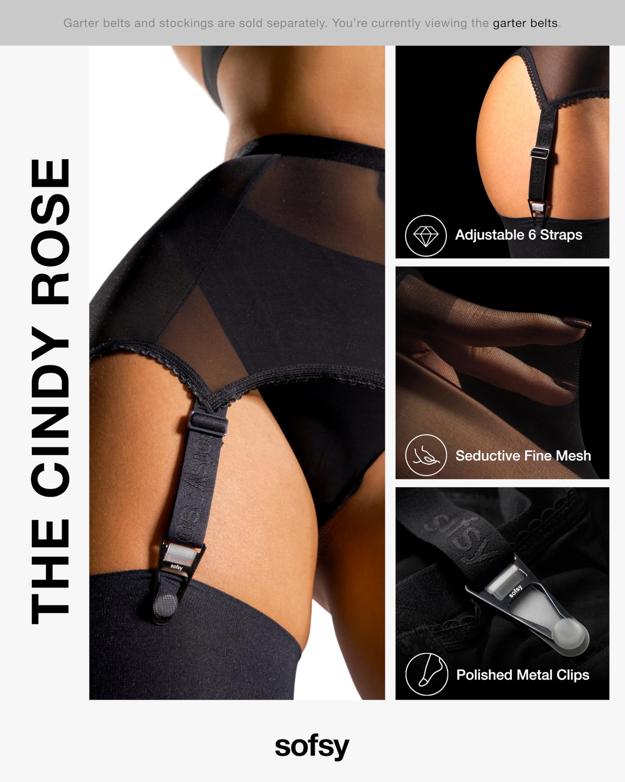sofsy sofsyCollant Femme Transparent/Bas Femme - Bas pour Porte Jarretelle de 15 Deniers (Porte-Jarretelles non Inclus)