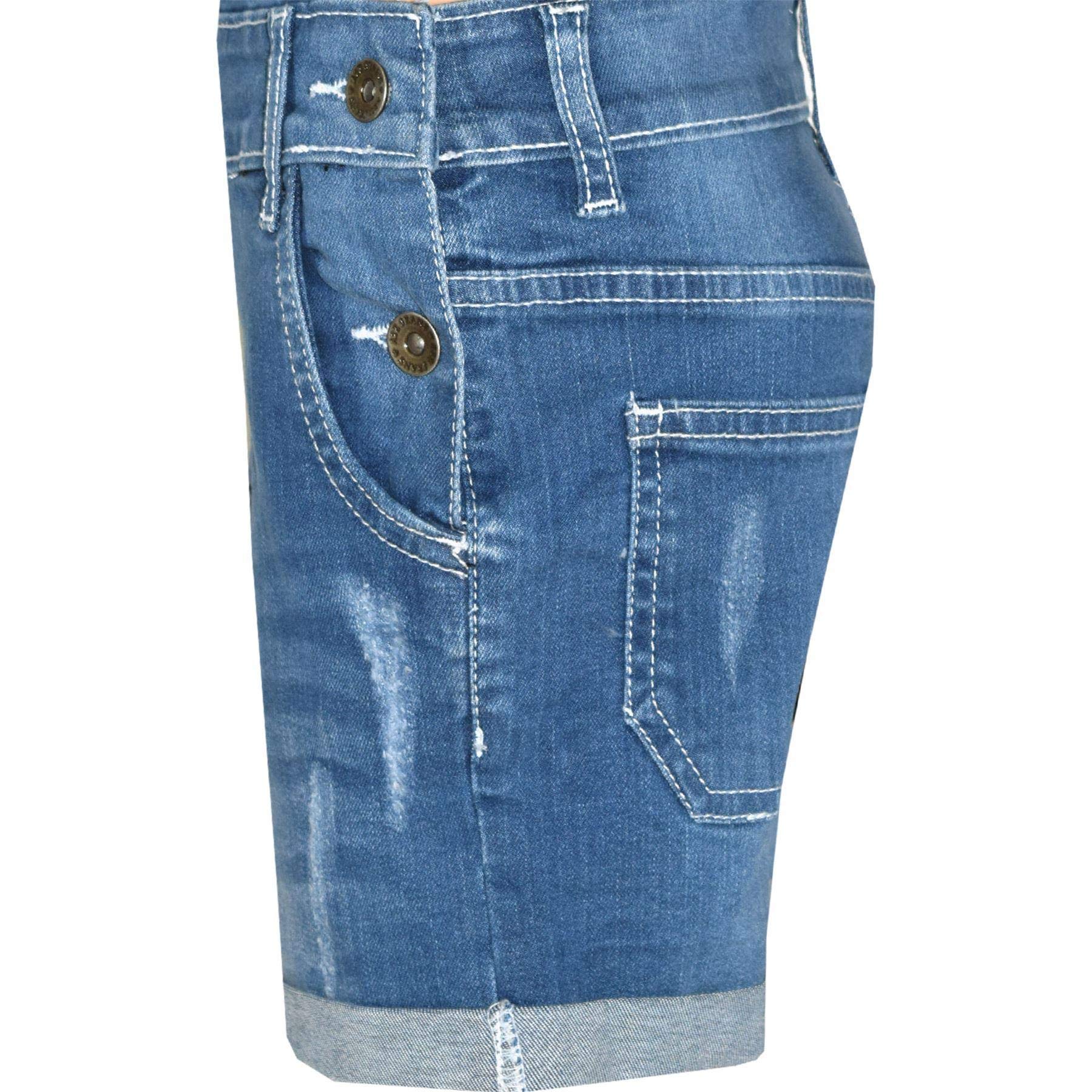 A2Z 4 Kids Bambini Ragazze Salopette Pantaloncini Designer Denim Strappato Allungare Jeans Overall Tutto In Uno tuta Playsuit Età 5 6 7 8 9 10 11 12 13 Anni