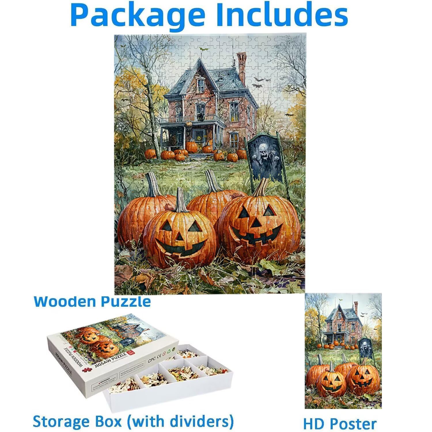 1500 sztuk puzzli, Halloween dynia 1500 sztuk puzzli dla dorosłych, prezent rocznicowy, prezent świąteczny, dekoracja domu, zapobieganie degeneracji mózgu u osób starszych v-823