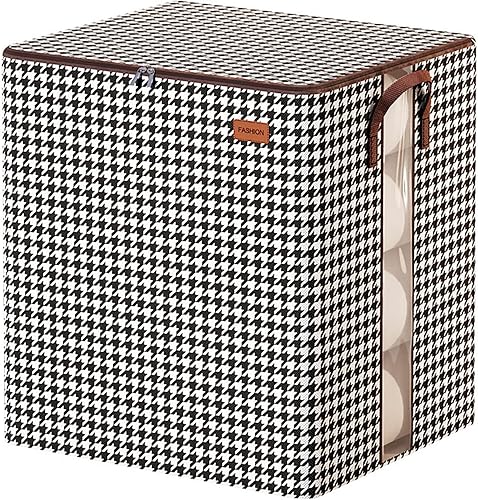 Darzheoy Bolsas de almacenamiento de ropa, contenedores plegables de 100 litros, contenedores de almacenamiento con asas duraderas y ventana