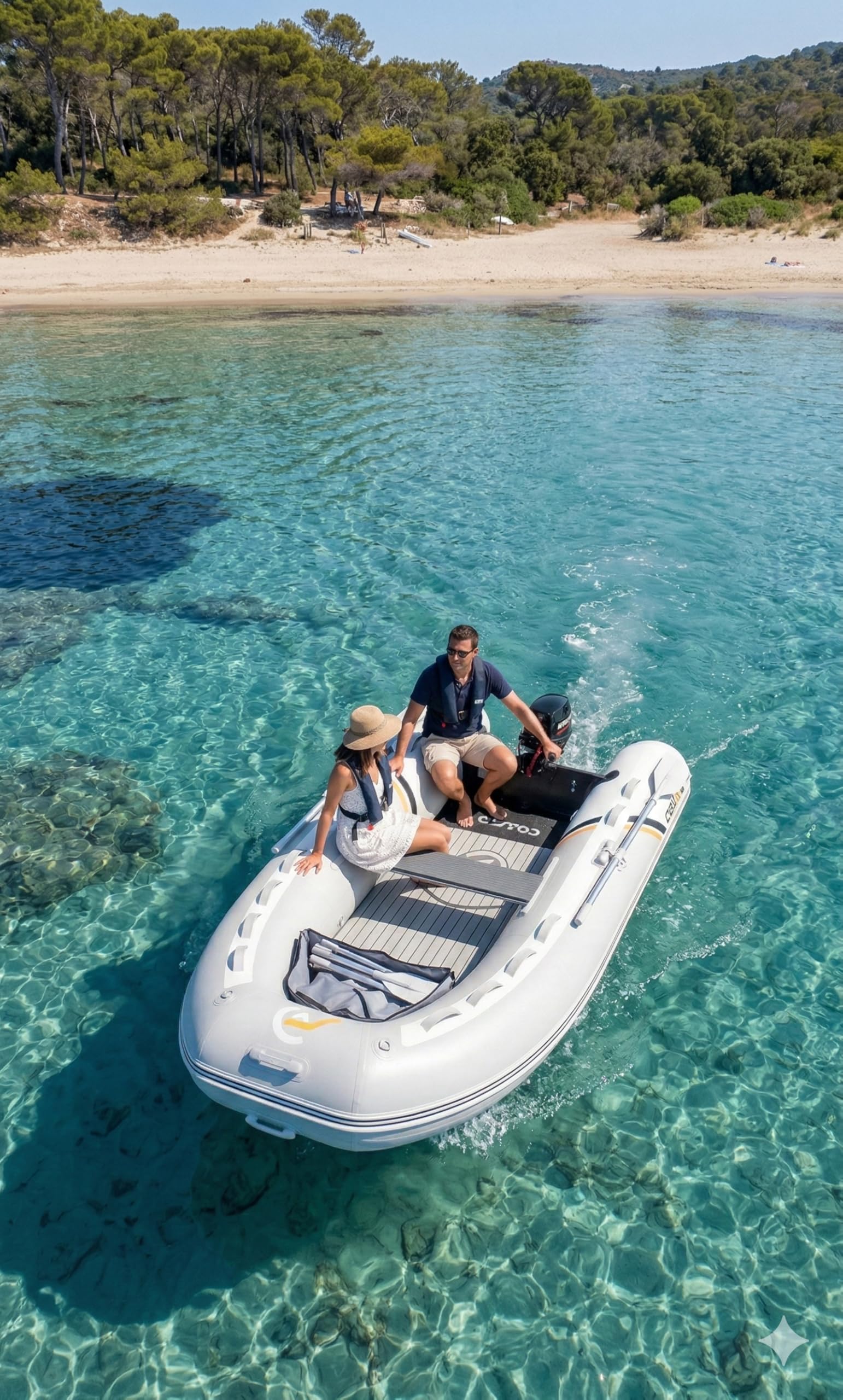 Coasto - Allegato gonfiabile Premium 248 - BT-CDS248P Barca Pavimento Dropstitch/Alta Pressione - 3+1 posti, 248 x 154 cm - Estrema stabilità - Confezione 2 pagaie, pompa e borsa per il trasporto