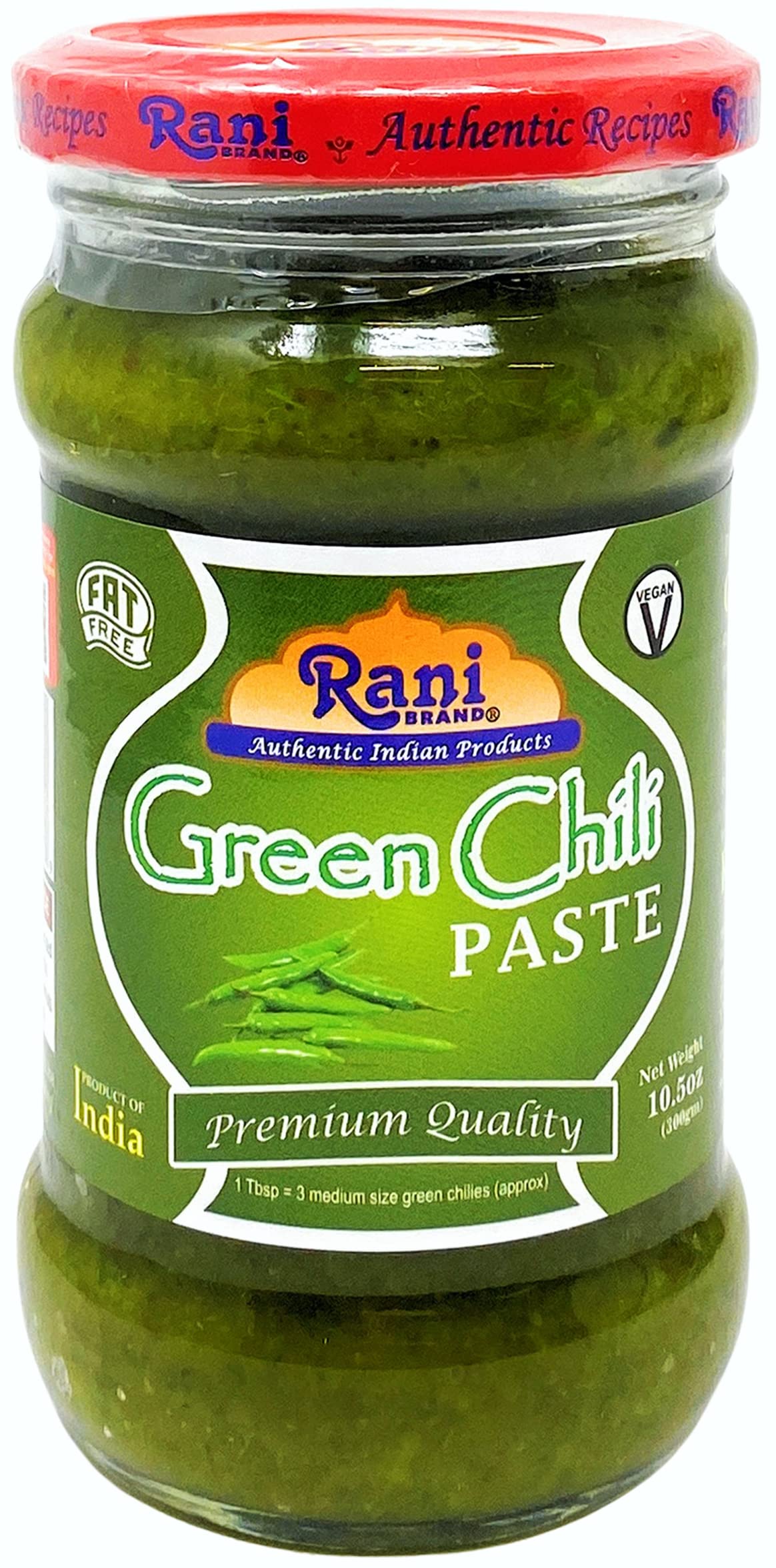 Buy Rani Green Chilli Cooking Paste 10.58oz (300g) Glass Jar Vegan
