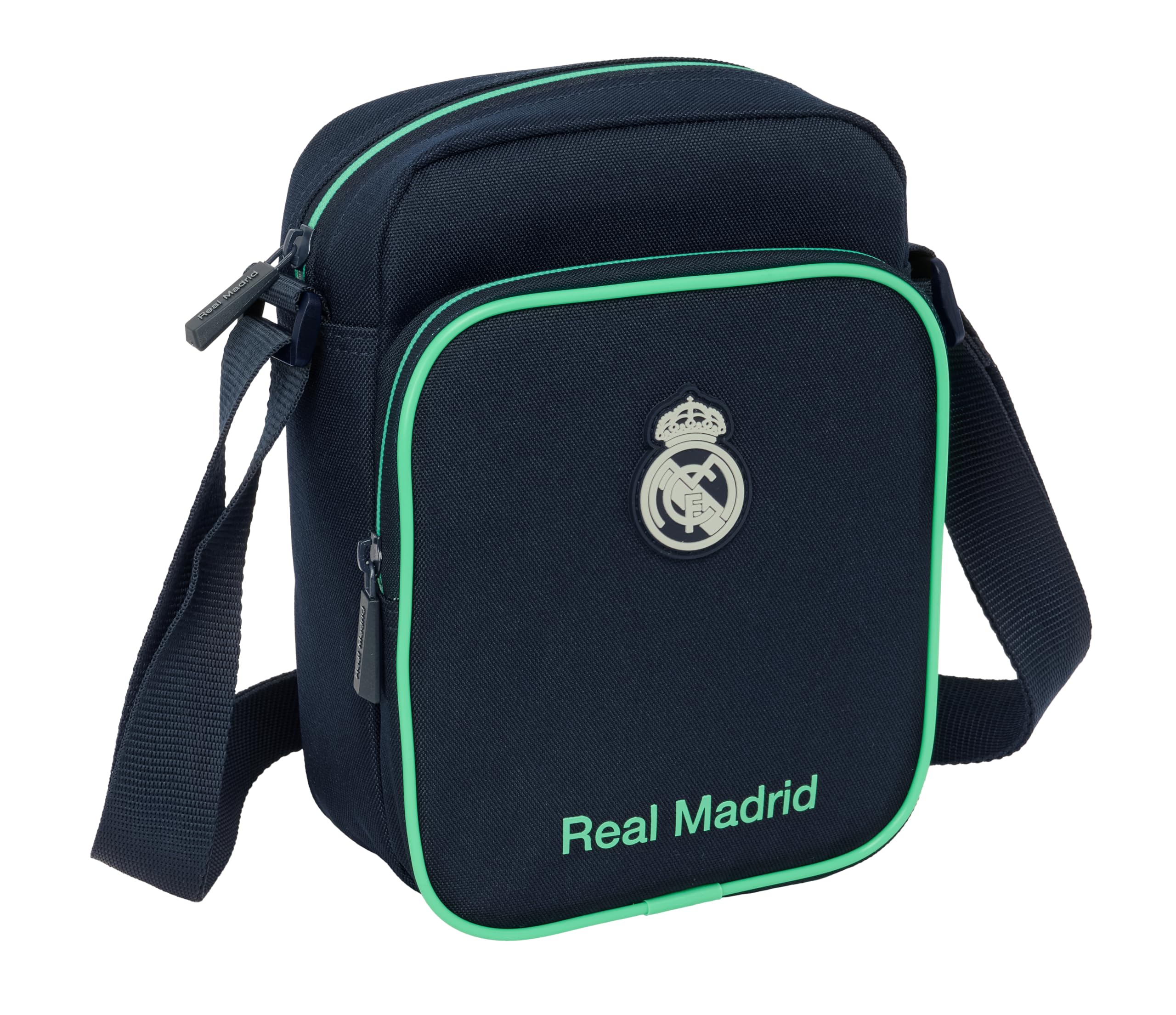 Real Madrid 2. Team 25/26 Umhängetasche mit Außentasche, Aktentasche, Umhängetasche, bequem und vielseitig, Qualität und Widerstandsfähigkeit, 16 x 6 x 22 cm