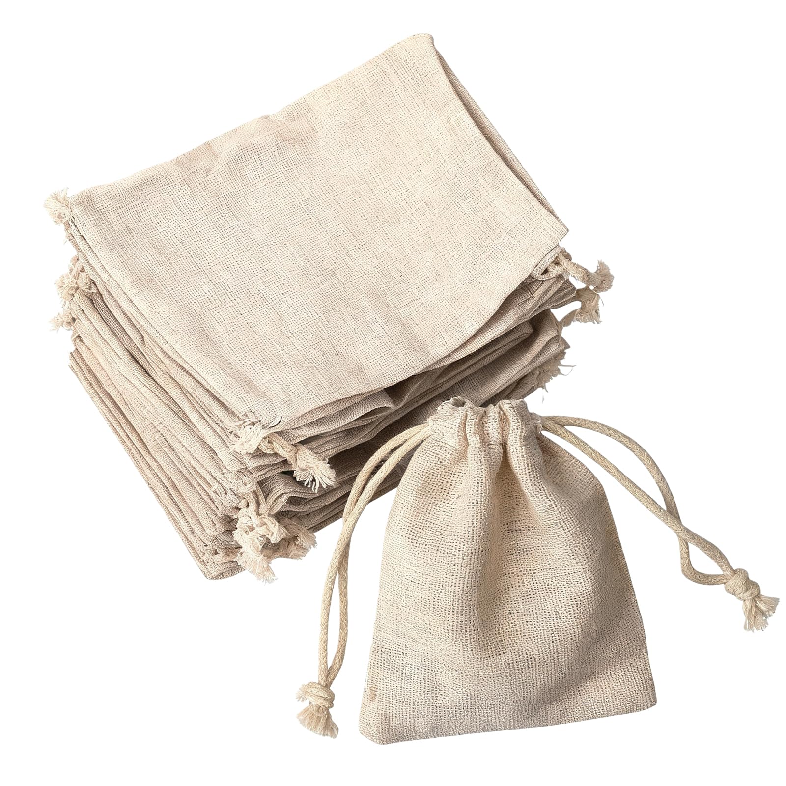 DOETYD 30 PCS Hessian Bags,8 X 10 CM Jute Bags Burlap Small Gift Bags for Party Present Jewelry Candy