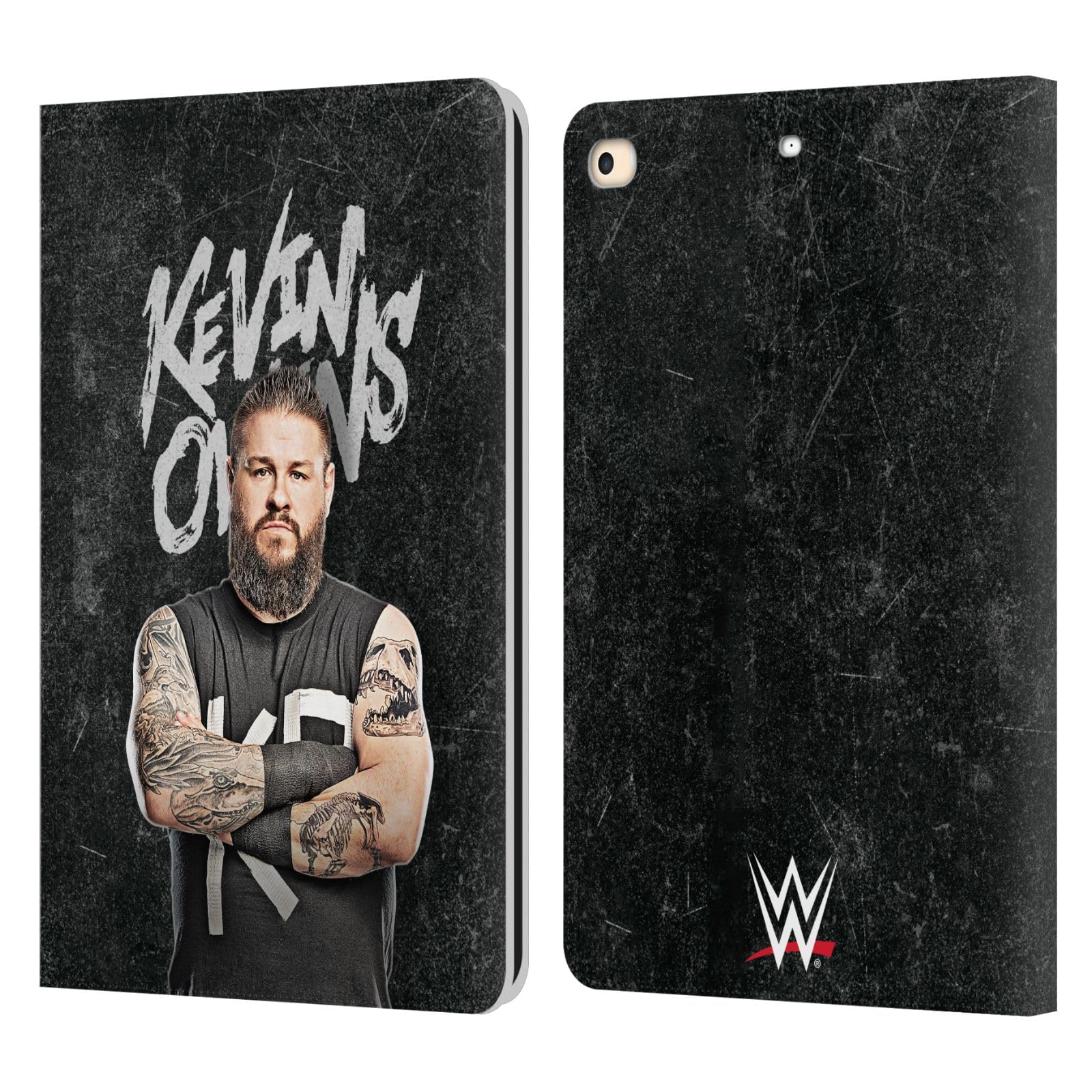 Head Case Designs Officially Licensed WWE Portrait Kevin Owens Leather Book Wallet Case Cover Compatible with Apple iPad 9.7 2017 / iPad 9.7 2018