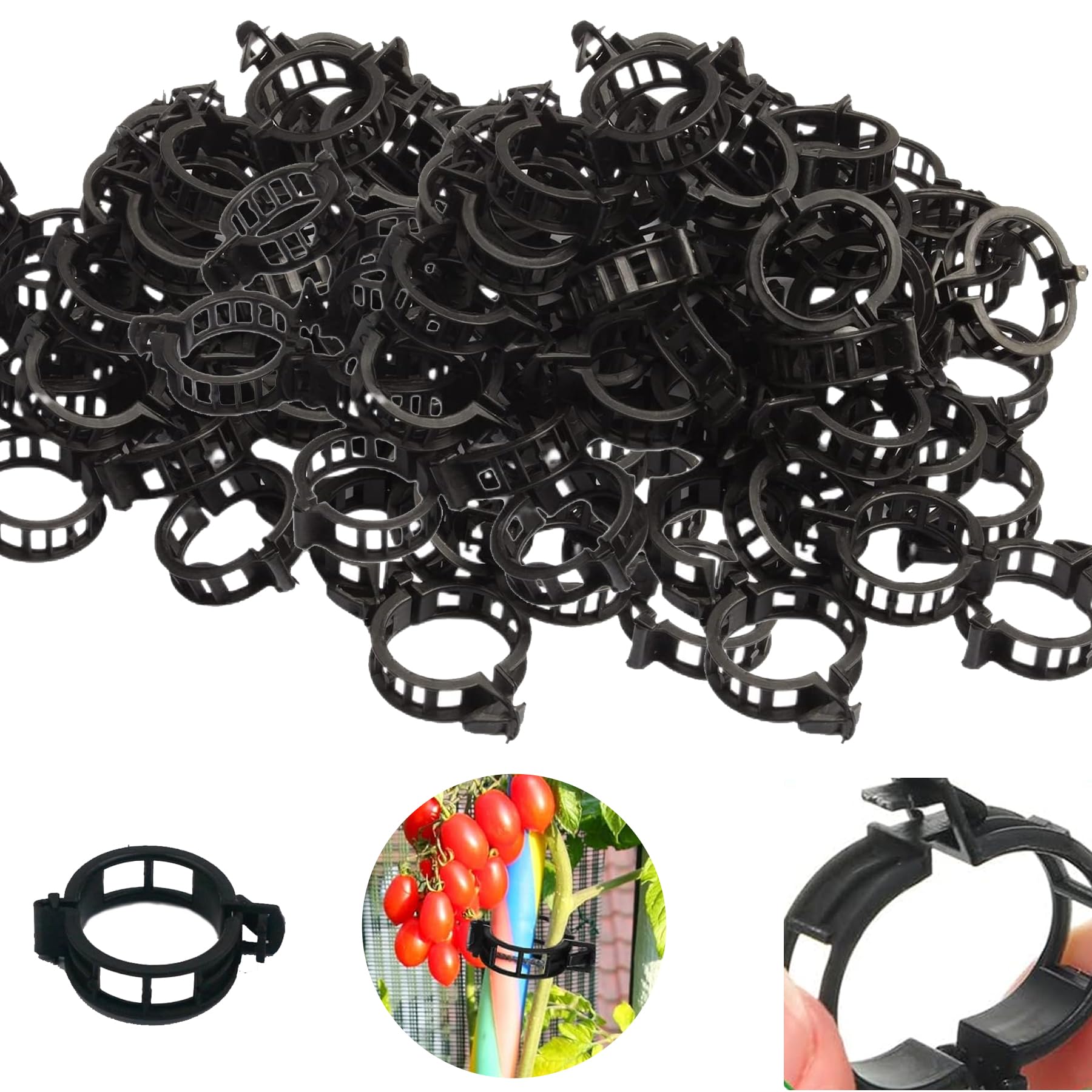 YeahBoom 250 Stück Pflanzenclips,Tomatenclips Verbinden,Kunststoff Tomatenclips,Pflanzenklammern,Ranken Clips,Pflanzen Sicherung,Tomatenclips Verbinden Pfeffer Gurke Reben Ideal,für Pflanzen Sicherung