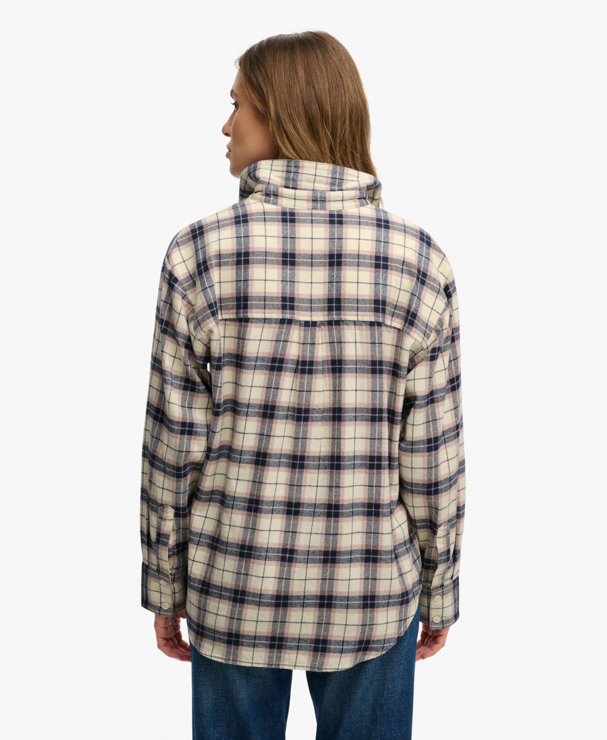 Superdry Damen Kariertes Flanellhemd in lockerer Passform
