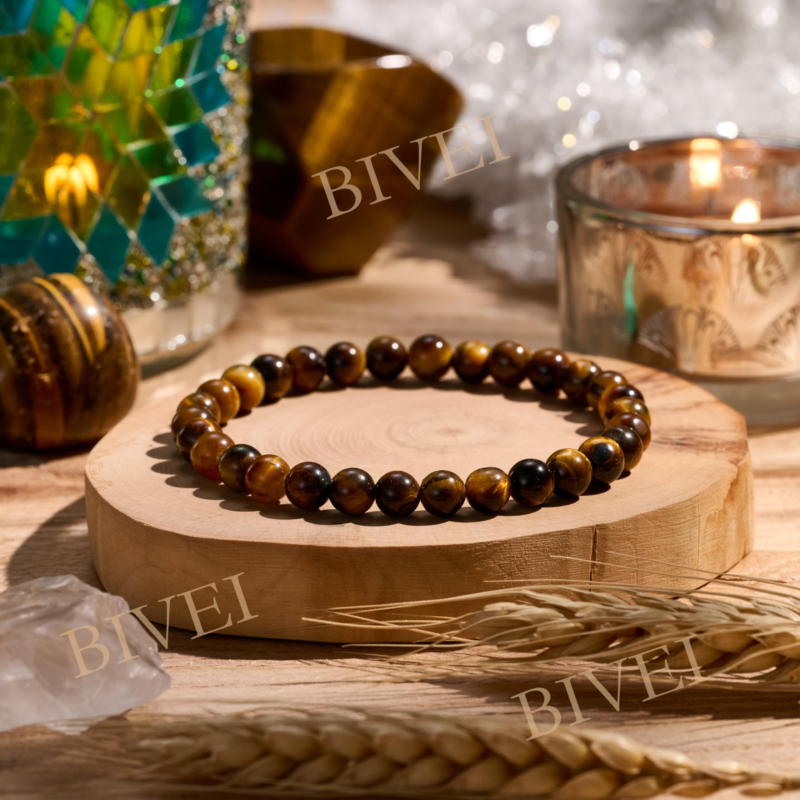 Bivei signora braccialetto perline 6mm semiprezioso cristallo naturale elastico elastico cristallo accessori regalo di yoga