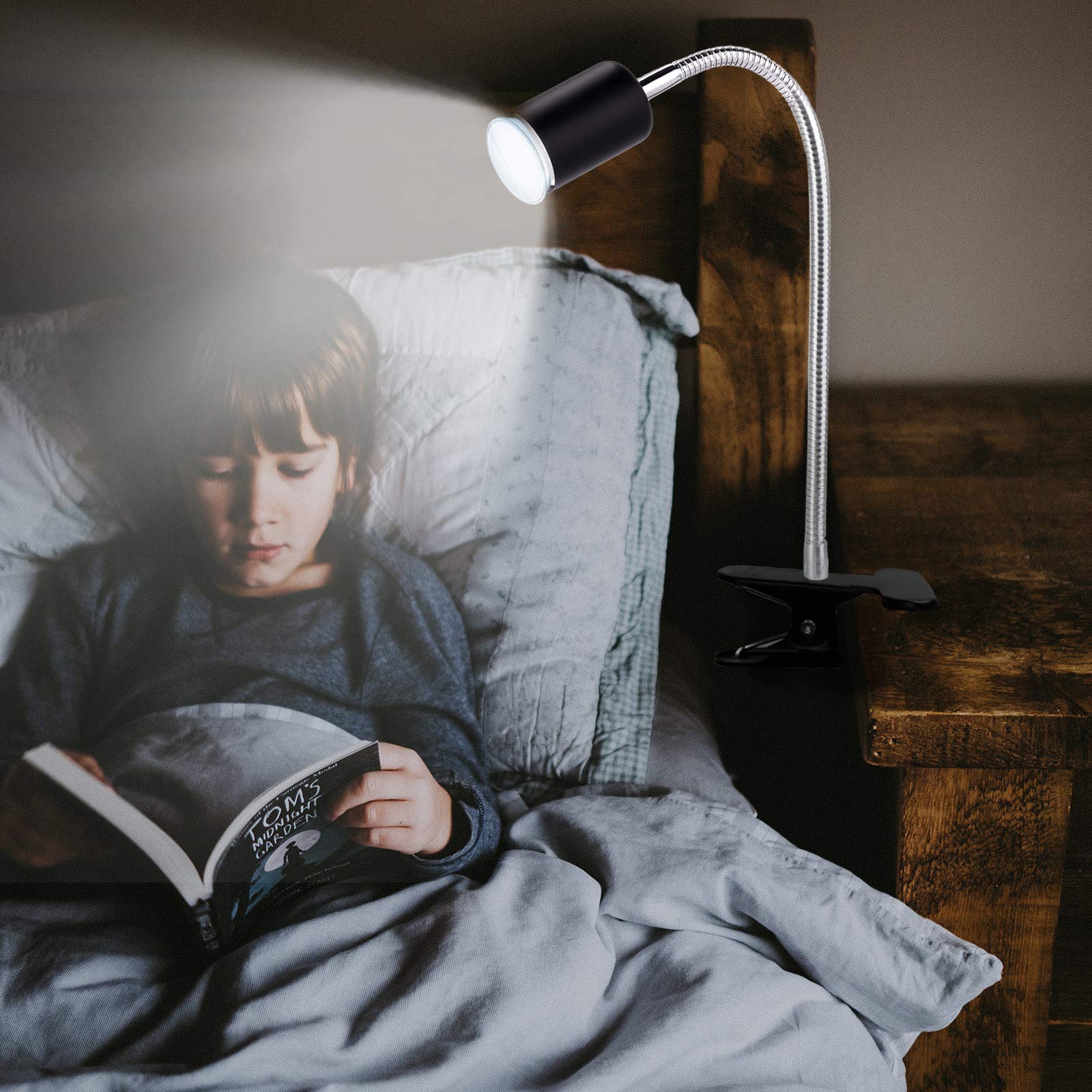 Clipon Desk Light Bulb Holder, JIGUOOR Heat Lamp E27 Base 360° FlexibleAdjust, Clamp Light